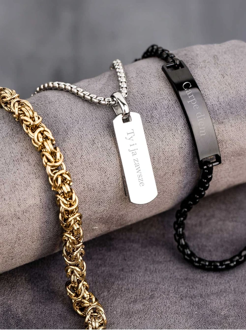 Bransoletka męska, czarna, stal S110505M01