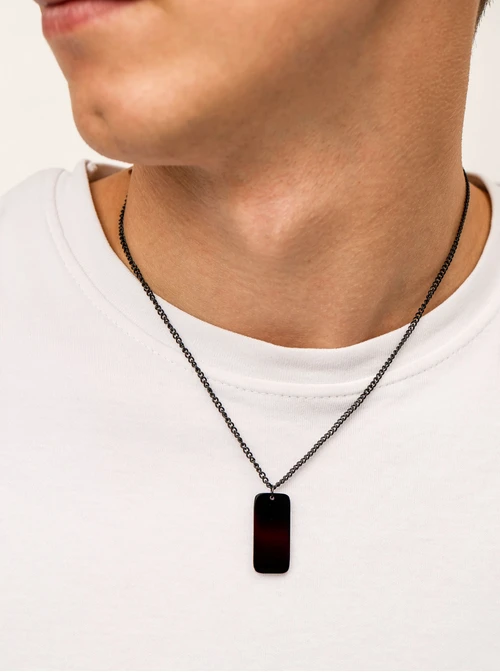 Naszyjnik męski, nieśmiertelnik, stal S310501M01