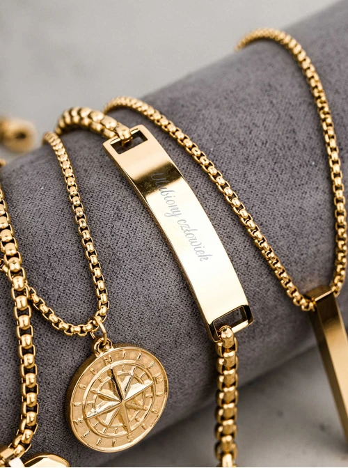 Bransoletka męska, stal pozłacana S110505Z00