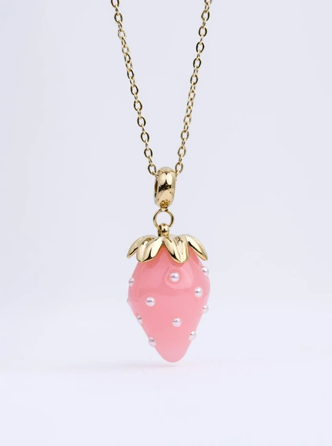 Naszyjnik truskawka, stal pozłacana S312430Z06