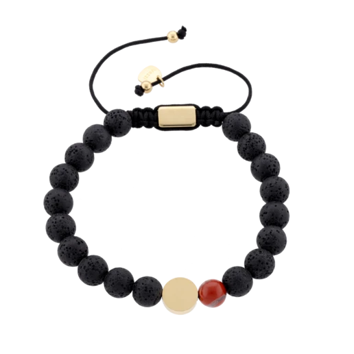 Bransoletka znak zodiaku Bliźnięta z grawerem, Jaspis, stal pozłacana S110513Z00