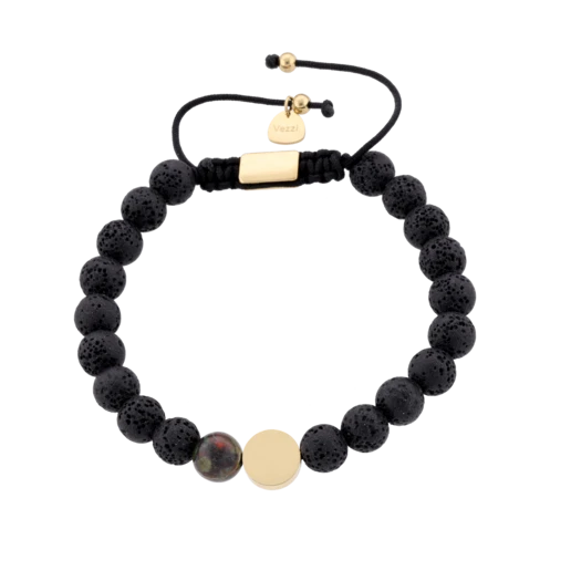 Bransoletka znak zodiaku Waga z grawerem, Septaria, stal pozłacana S110515Z00