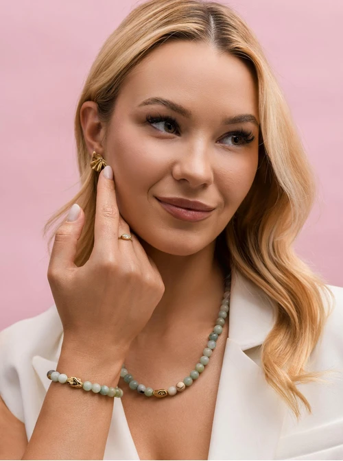 Bransoletka Awenturyn, stal pozłacana S112596Z00