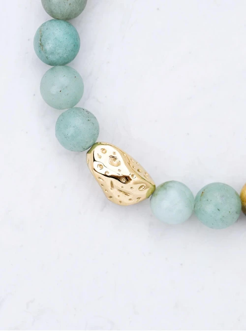 Bransoletka Awenturyn, stal pozłacana S112596Z00