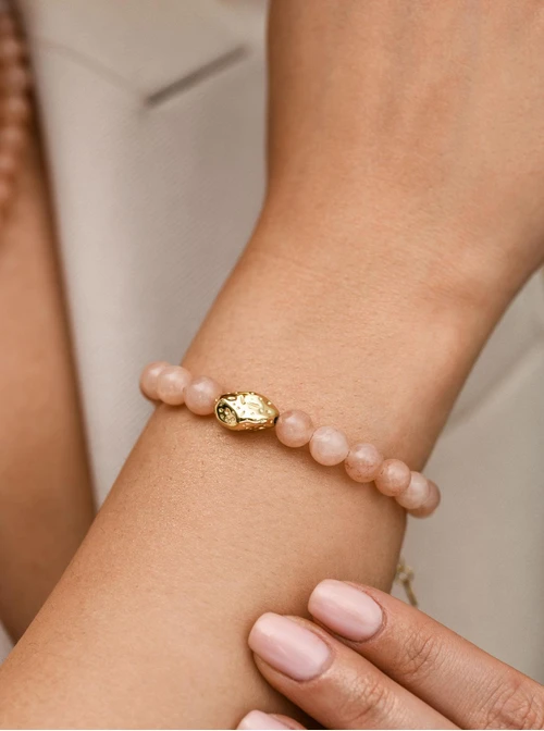 Bransoletka Kamień słoneczny, stal pozłacana S112614Z00