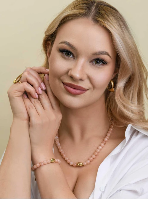 Bransoletka Kamień słoneczny, stal pozłacana S112614Z00