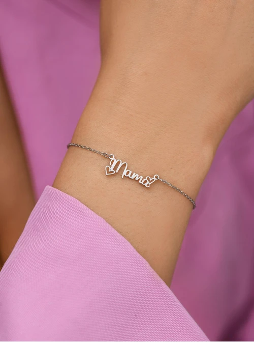 Bransoletka Mama, serduszka, stal S112748S00