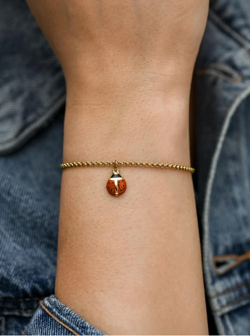 Bransoletka biedronka, stal pozłacana S112732Z00