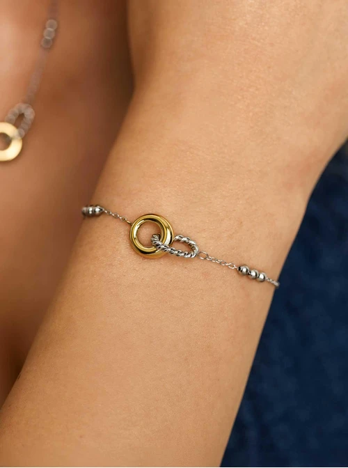 Bransoletka kółeczka, kuleczki, stal S112349M00