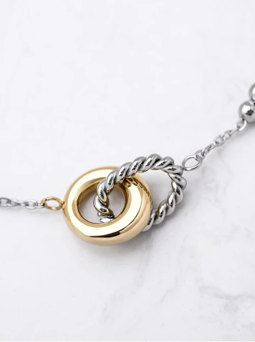 Bransoletka kółeczka, kuleczki, stal S112349M00