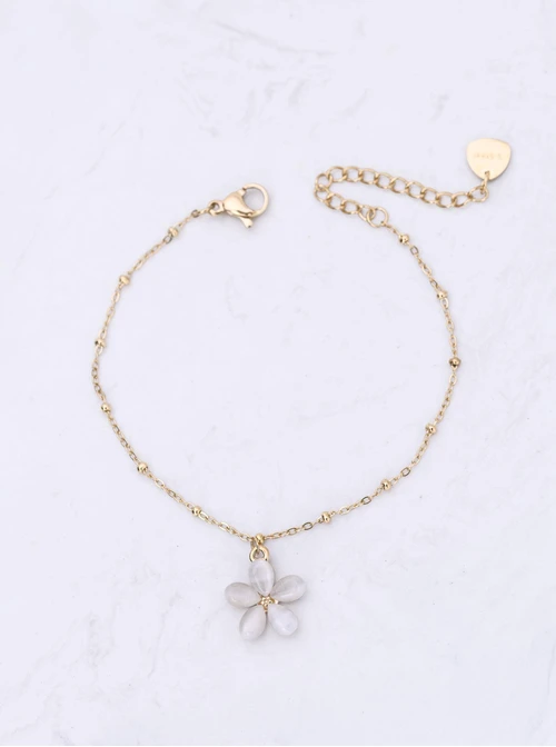 Bransoletka kwiatuszek, stal pozłacana S112665Z00