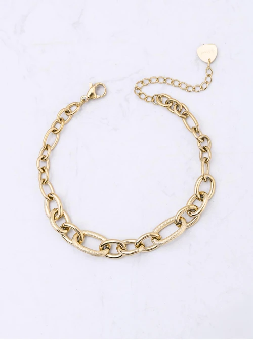 Bransoletka łańcuch, stal pozłacana S112332Z00