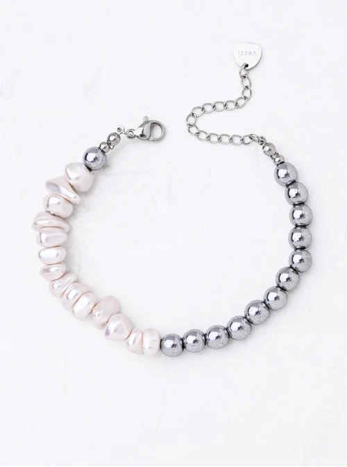 Bransoletka perły, Hematyt, stal S112611S00