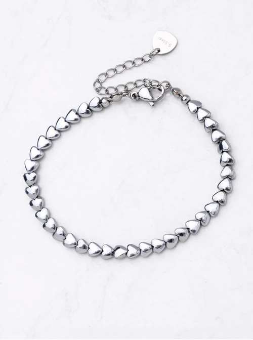 Bransoletka serduszka, Hematyt, stal S112600S00