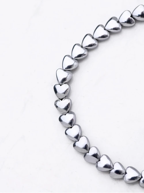 Bransoletka serduszka, Hematyt, stal S112600S00