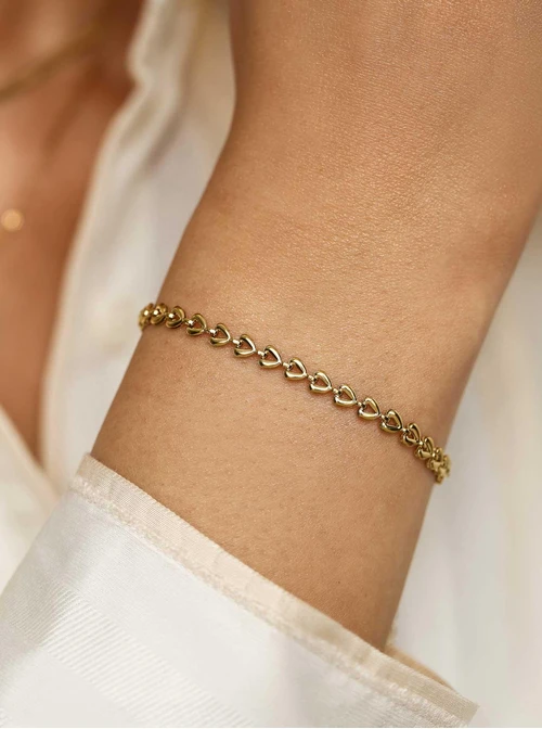 Bransoletka serduszka, stal pozłacana S112351Z00