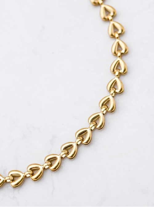 Bransoletka serduszka, stal pozłacana S112351Z00