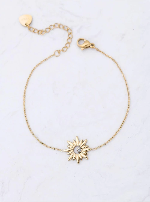 Bransoletka słoneczko, stal pozłacana S112383Z00