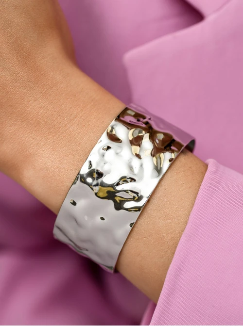 Bransoletka sztywna, gnieciona, stal S112634S00