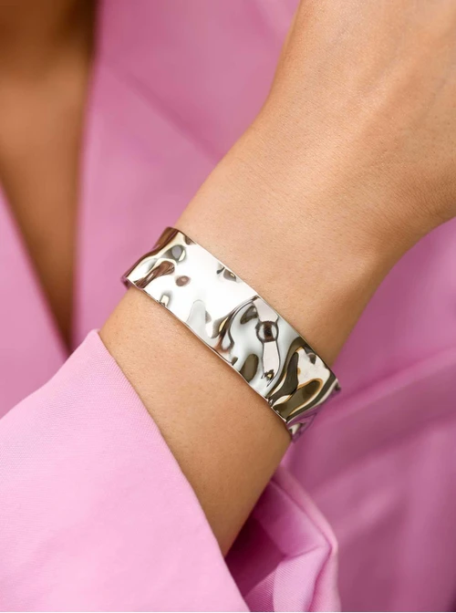 Bransoletka sztywna, gnieciona, stal S112637S00