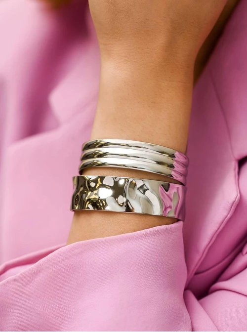 Bransoletka sztywna, gnieciona, stal S112637S00