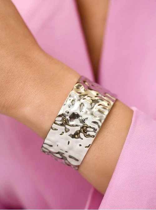 Bransoletka sztywna, gnieciona, stal S112638S00