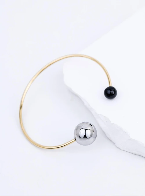 Bransoletka sztywna kulki, stal pozłacana S112536Z00