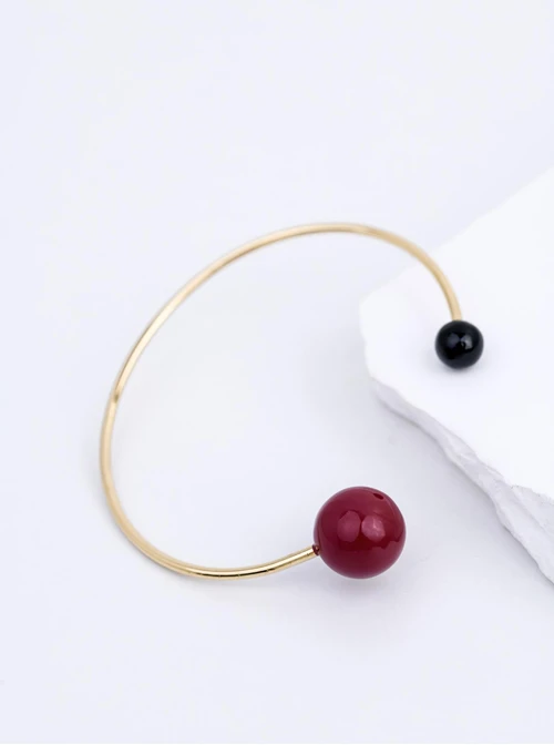 Bransoletka sztywna kulki, stal pozłacana S112536Z03