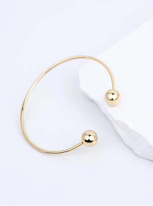 Bransoletka sztywna kulki, stal pozłacana S112538Z00