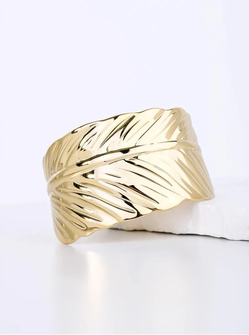 Bransoletka sztywna, pióro, stal pozłacana S112631Z00