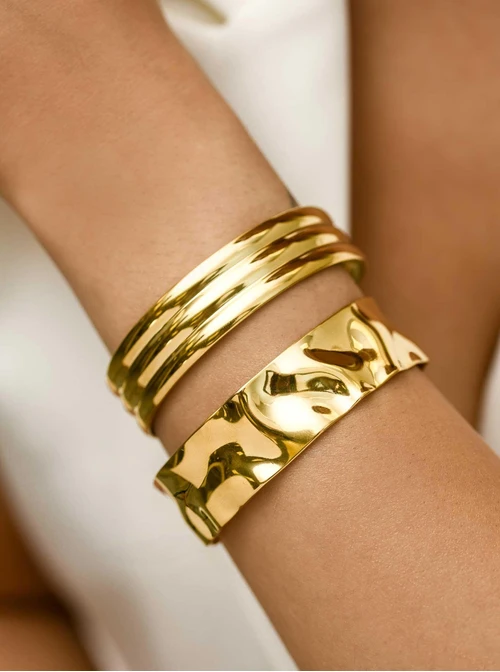 Bransoletka sztywna, stal pozłacana S112619Z00