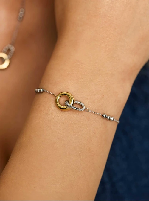 Bransoletka kółeczka, kuleczki, stal S112349M00