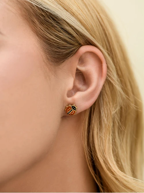 Kolczyki biedronki, stal pozłacana S212778Z00