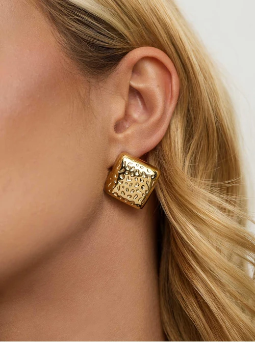 Kolczyki geometryczne, stal pozłacana S211963Z00