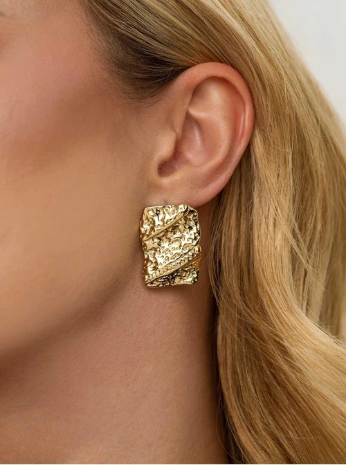 Kolczyki geometryczne, stal pozłacana S211965Z00