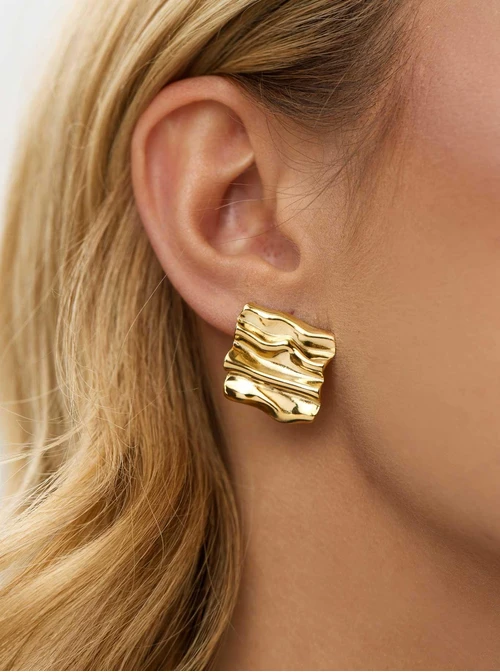 Kolczyki geometryczne, stal pozłacana S211966Z00