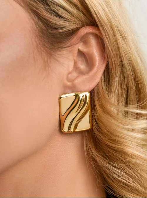 Kolczyki geometryczne, stal pozłacana S211976Z00