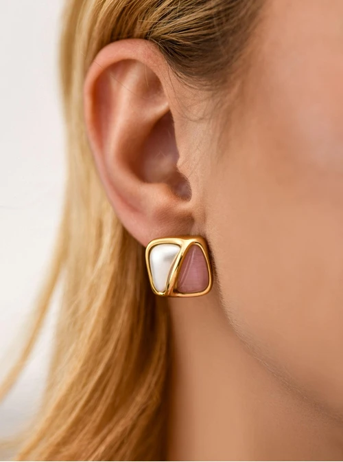 Kolczyki geometryczne, stal pozłacana S212159Z00