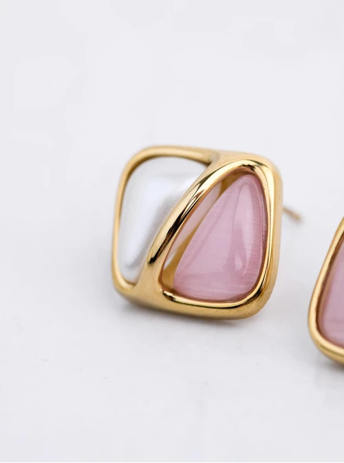 Kolczyki geometryczne, stal pozłacana S212159Z00