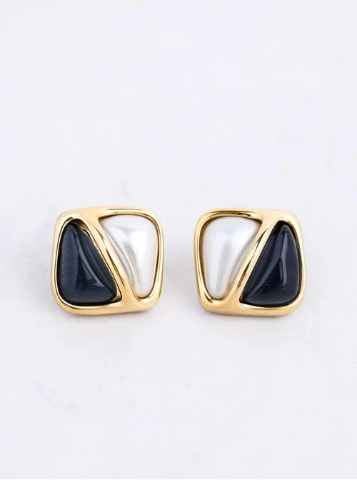 Kolczyki geometryczne, stal pozłacana S212160Z00