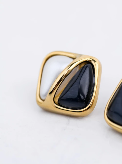 Kolczyki geometryczne, stal pozłacana S212160Z00