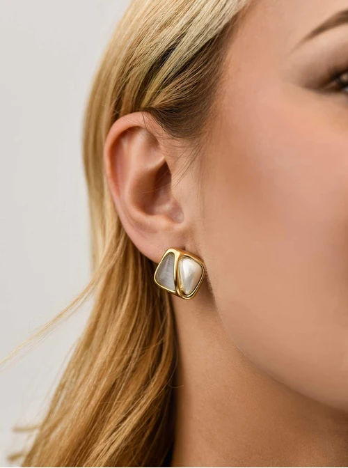 Kolczyki geometryczne, stal pozłacana S212161Z00