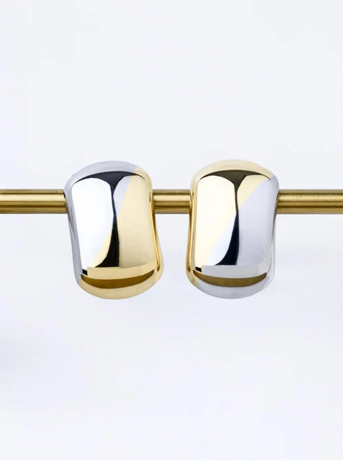 Kolczyki geometryczne, stal pozłacana S212297M00