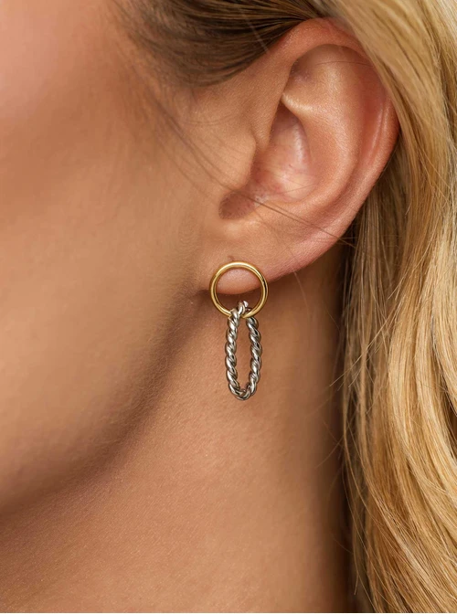 Kolczyki geometryczne, stal pozłacana S212306M00