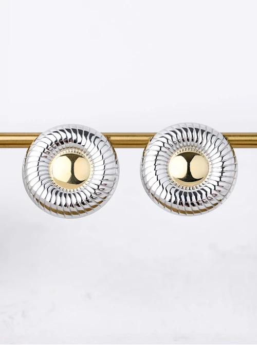 Kolczyki geometryczne, stal pozłacana S212309M00