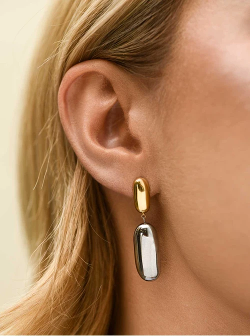 Kolczyki geometryczne, stal pozłacana S212313M00