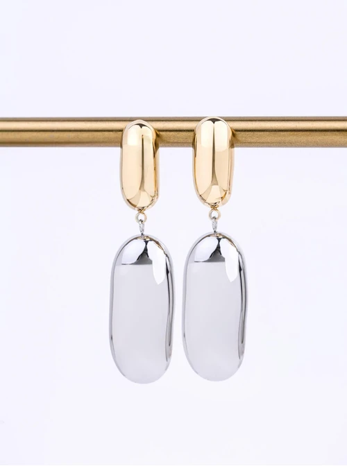 Kolczyki geometryczne, stal pozłacana S212313M00