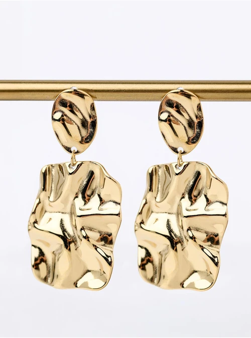 Kolczyki gniecione, stal pozłacana  S211975Z00