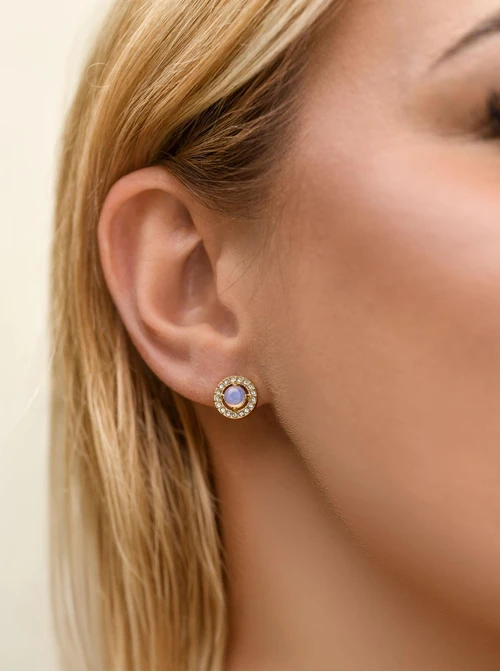 Kolczyki kółeczka, Opal, stal pozłacana S212706Z00