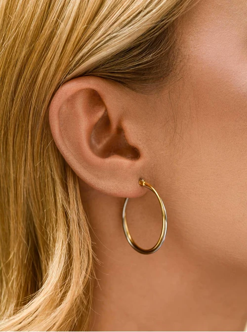 Kolczyki kółka (3cm), stal pozłacana S212320M00